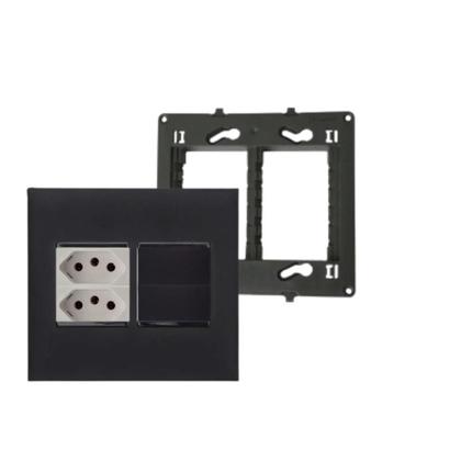 Imagem de Conjunto Placa 4x4+Suporte+2 Mod Tomada+2 Inter Pial Plus+