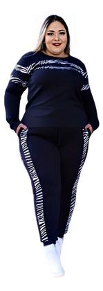 Imagem de Conjunto Plus Size Calça E Blusa Crepe Premium Feminino