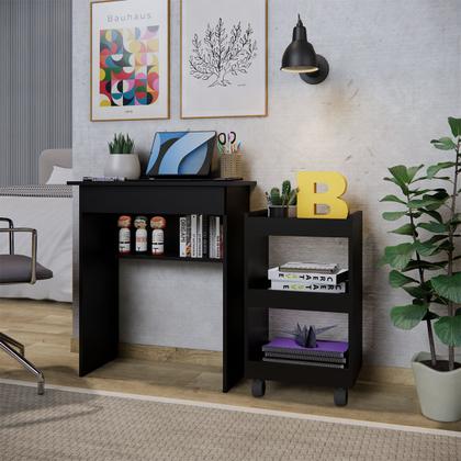 Imagem de Conjunto Quarto Infantil Mesa Escrivaninha Computador E Armário De Livros Móveis Bonatto