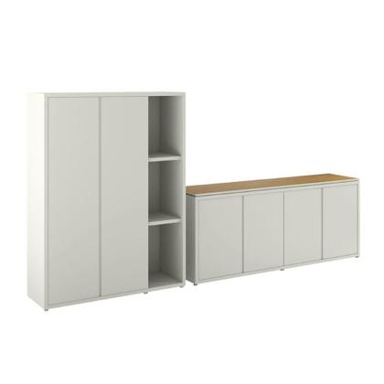 Imagem de Conjunto Sala De Jantar 2 Peças Armário Alto E Buffet Balcão - Fendi E Freijó Fendi E Freijó