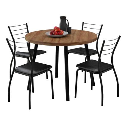 Imagem de Conjunto Sala de Jantar 4 Cadeiras Austin Carraro Nogal Preto