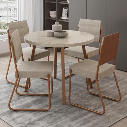 Imagem de Conjunto Sala de Jantar 4 Cadeiras Dália Carraro Petra Rose