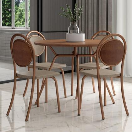 Imagem de Conjunto Sala de Jantar 4 Cadeiras Nolita Carraro Fre/Ros/Are