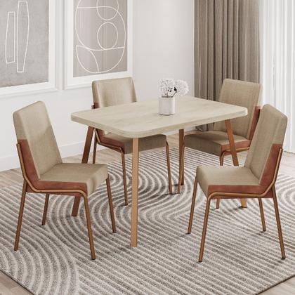 Imagem de Conjunto Sala de Jantar 4 Cadeiras San Lorenzo Carraro Petra Rose