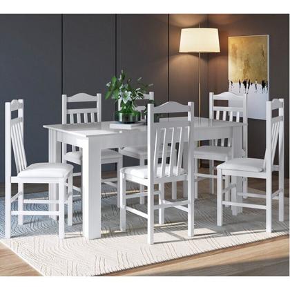 Imagem de Conjunto Sala de Jantar Mesa Fixa com 6 Cadeiras