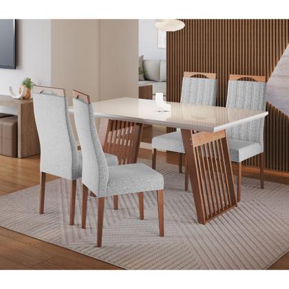 Imagem de Conjunto Sala de Jantar Moscou com 4 Cadeiras Grecia Madetal