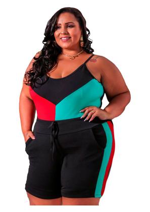 Imagem de Conjunto Shorts e Blusa Regata Alcinha Colors Bicolor Plus