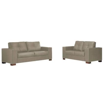 Imagem de Conjunto Sofá 3 e 2 Lugares Sala de Estar kenny Couro Avelã G43 - Gran Belo