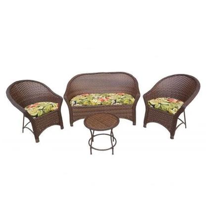 Imagem de Conjunto Sofá para Área Externa Bali Fibra Sintética - Sofá 2 Lugares 2 Poltronas e Mesa Centro - Tecido Saquarema