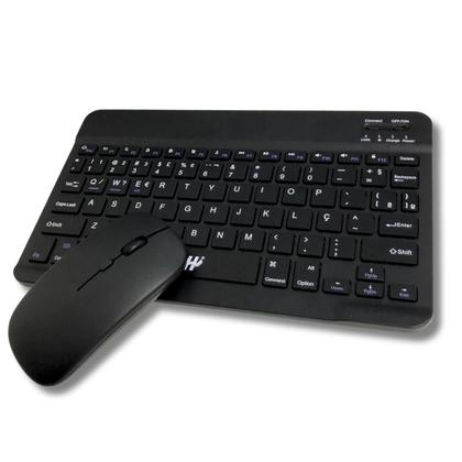 Imagem de Conjunto Teclado Com Mouse Bluetooth Sem Fio Coloridos Wireless