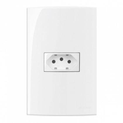 Imagem de Conjunto Tomada 4X2 2P+T 10A-250V Branco Sleek 16004 - MARGIRIUS