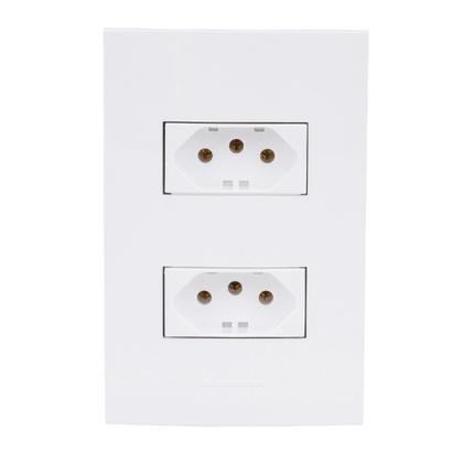 Imagem de Conjunto Tomada Dupla 20A 4X2 Branca Inova Pro 85058 Alumbra