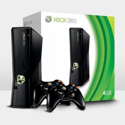 Imagem de Console  360 Slim 4gb Standard Cor Matte Black 2 Controles + 3 Jogos