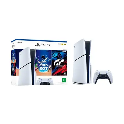 Imagem de Console Sony PlayStation 5, Com Leitor de Discos, SSD 1TB, Controle Sem Fio DualSense + 2 Jogos - 1000050613