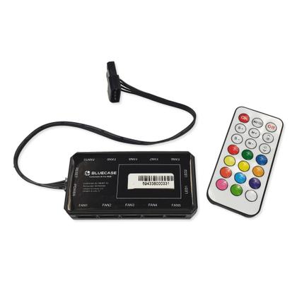 Imagem de Controladora RGB 6 Pinos 10 Fans C/ Controle Bluecase BCF-03
