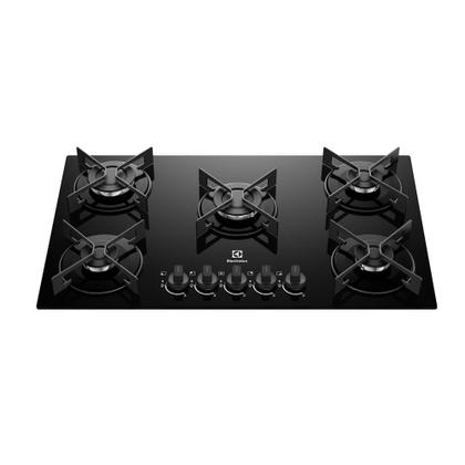 Imagem de Cooktop 5 Bocas a Gás Electrolux Mesa de Vidro Efficient Grade de Aço Fosco (KE5GR)
