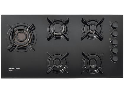 Imagem de Cooktop 5 Bocas a Gás GLP Brastemp Vidro Temperado
