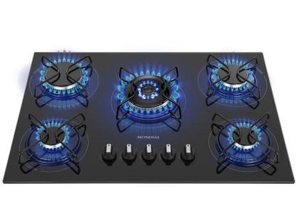 Imagem de Cooktop 5 Bocas Mondial a Gás GLP Preto
