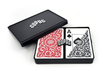 Imagem de Copag 1546 Design 100% Plastic Playing Cards, Bridge Size Red/Black Double Deck Set (Jumbo Index)