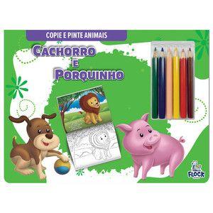 Imagem de Copie e pinte animais: cachorro e porquinho