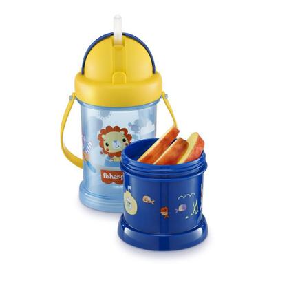 Imagem de Copo com Porta Snack Playfyl Summer Sky 300ml Azul Fisher Price - BB1012