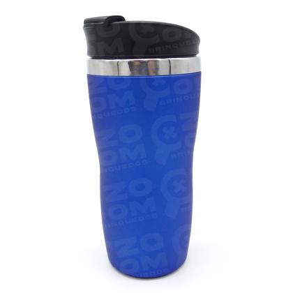 Imagem de Copo com tampa Aço Inox 450ml Café, chá, cerveja  To Go Azul