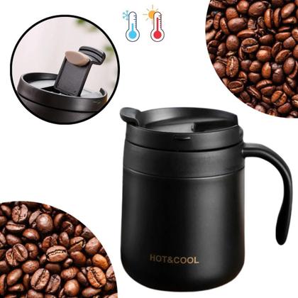 Imagem de Copo Termico Caneca 350 Ml Com Tampa - Parede com Dupla camada - Quente e Frio