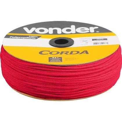 Imagem de Corda Multifil Tranç 3mmx625m 2,7kg Vermelha carretel Vonder
