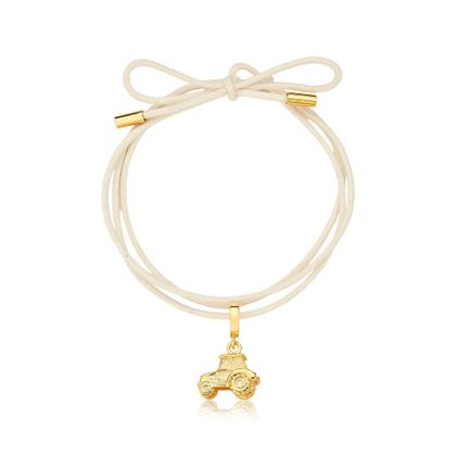 Imagem de Cordão de Algodão com Pingente Trator Revestido em Ouro