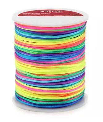 Imagem de Cordão de cetim 1mm artepunto cd001 cor 015 multicor 50 mts