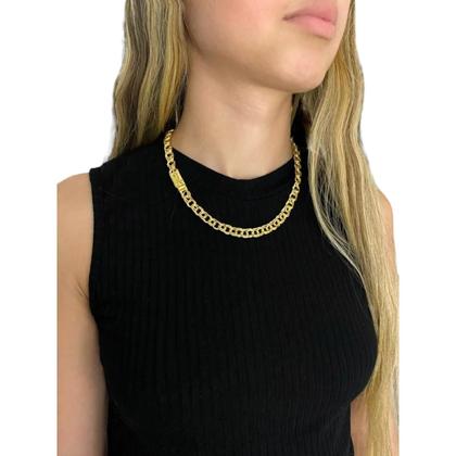 Imagem de Cordão Friso 8Mm Feminino - Banhado A Ouro 18K