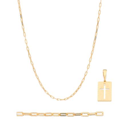 Imagem de Cordão Masculino Com Pingente Banhados A Ouro 18k Rommanel Tamanho 70cm