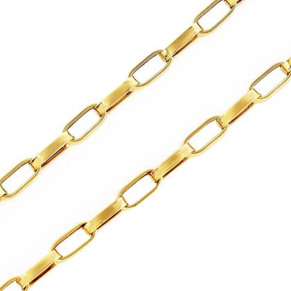 Imagem de Corrente Cordão Alongado 60cm Masculino Ouro 18k 750