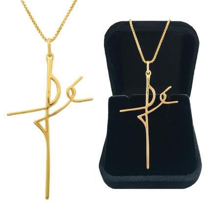 Imagem de Corrente Cordão Colar Veneziana Masculino com Pingente Fé Crucifixo Cruz Semijoia Folheada a Ouro 18k
