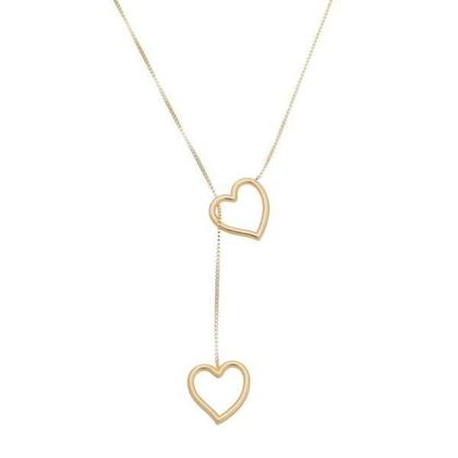 Imagem de Corrente Gravatinha Folheado A Ouro Com Pingente De Coração