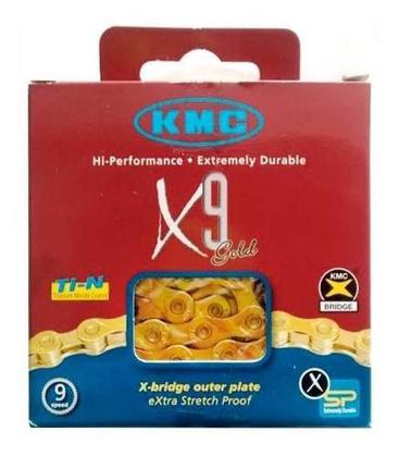 Imagem de Corrente Kmc X9 9v Gold Ti-n 116 Links 27v Shimano Sram