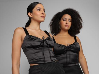 Imagem de Corset Vista Magalu x Letticia Munniz Acetinado Alça Larga