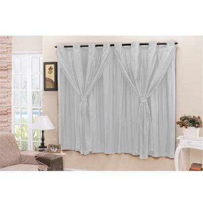 Imagem de Cortina Blackout Blecaute Corta Luz para Sala Quarto com Tecido Voil  2,80 M X 1,60 M