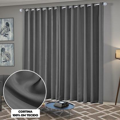 Imagem de Cortina Blackout Blecaute Quarto Sala em Tecido 2,70m x 2,30m Ilhós Cromado Solaris