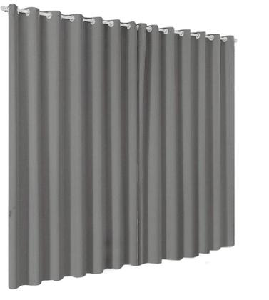 Imagem de Cortina Blackout Em Tecido 2,70 x 2,70 Para Sala Quarto Cortinados Black out Corta Luz Blecaute Para Varão Cor Prata