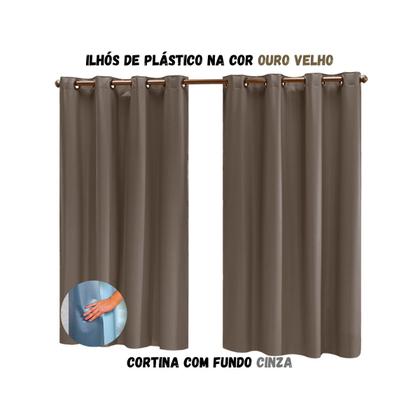 Imagem de Cortina Blackout Sala ou Quarto PVC (plástico) Rústica 100% Blecaute 2,80M x 1,00M Tecido Grosso