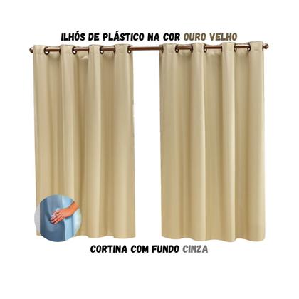 Imagem de Cortina Blackout Sala ou Quarto PVC (plástico) Rústica 100% Blecaute 2,80M x 1,00M Tecido Grosso