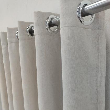 Imagem de Cortina Para Sala Quarto Voil Gaze De  Linho Com Forro Blecaute Blackout 3,00x1,50