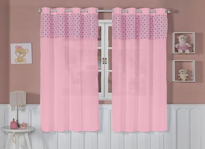 Imagem de Cortina Quarto Bebê Infantil 2,90x1,80 Menino E Menina Estampada Lisa