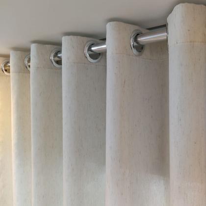 Imagem de Cortina Voil Gaze De Linho Com Forro Microfibra Leve Alto Padrão 6,00x2,60