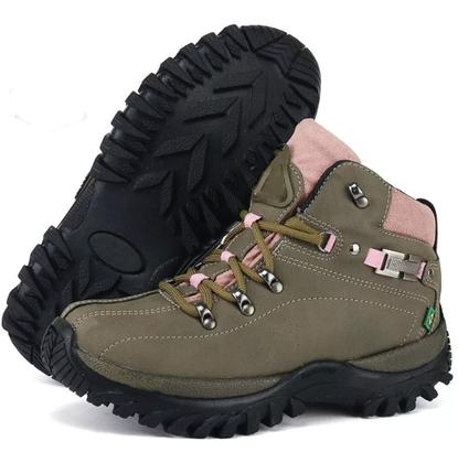 Imagem de Coturno Feminino Bota Trilha  Cor Oliva Confortavel ref 100