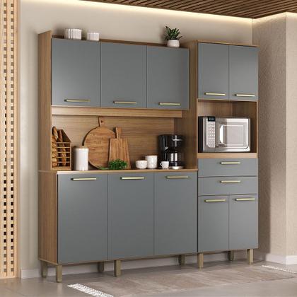 Imagem de Cozinha Compacta 200cm 10 Portas e 2 Gavetas com Tampo 355 Luciane Móveis