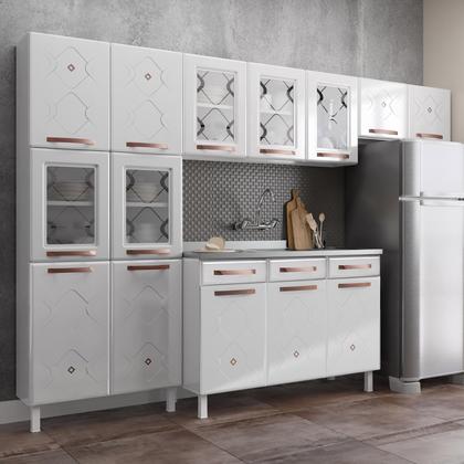 Imagem de Cozinha Completa em Aço Mirage New 14 Portas 2 Gavetas Branco - Telasul