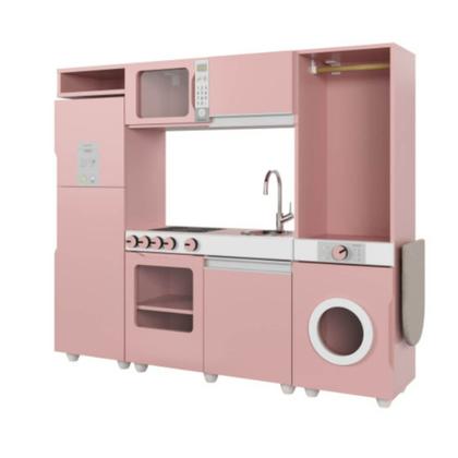 Imagem de Cozinha Infantil Rose Luli com Refrigerador Fogão Micro-Ondas e Máquina de  Lavar com Tabua Passar - Ofertamo