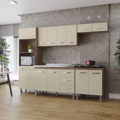 Imagem de Cozinha Íris Completa com Balcão Rosa e Cooktop 4 Bocas MB1 300cm